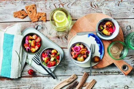 Recette : Salade de pommes de terre au saumon et concombr.